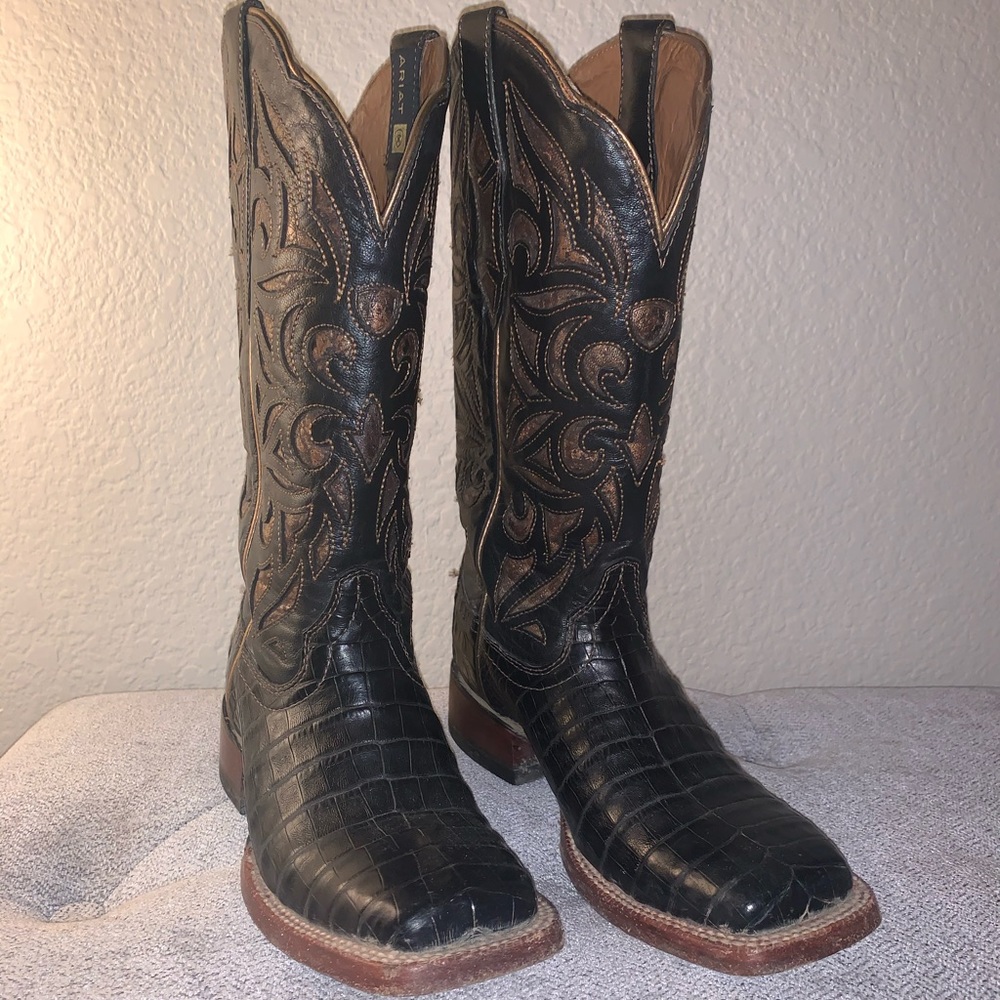 Ariat, Black, women, square toe caiman